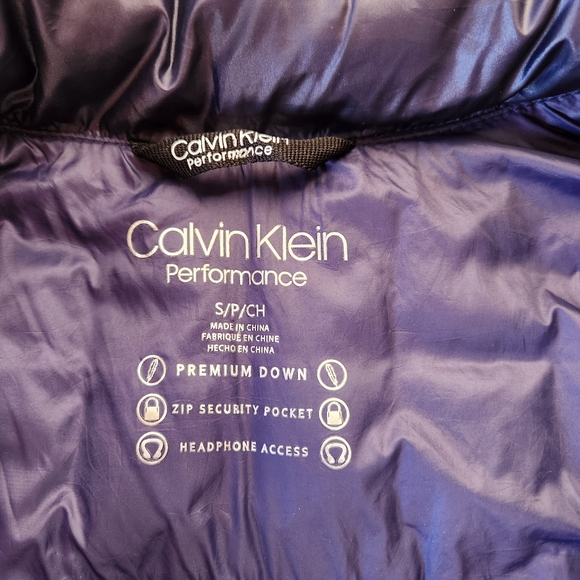 Womens Calvin Klein Performance Premium Down Puffer Vest Small Blue/Purple - Picture 14 of 15